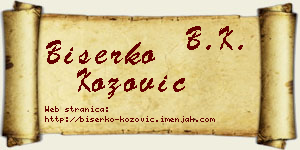 Biserko Kožović vizit kartica